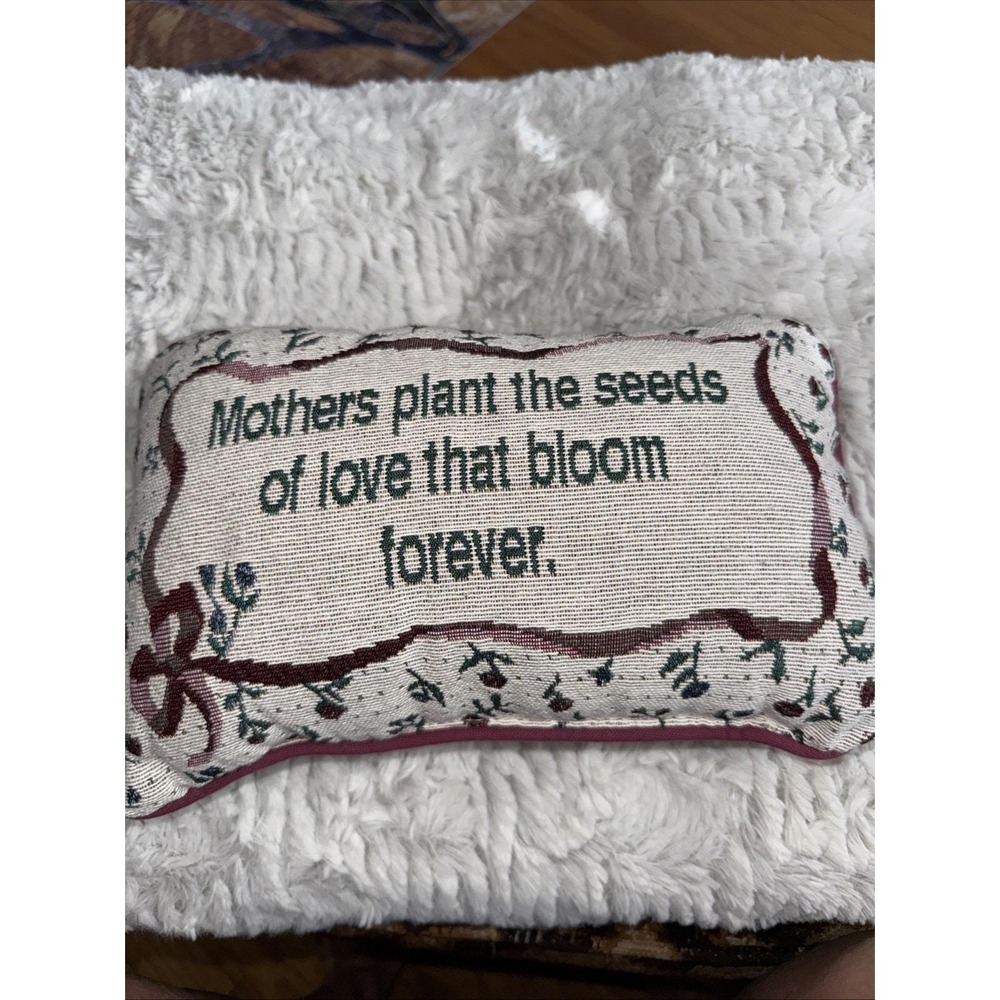 USA Mothers Plant The Seeds 12.5" x‎ 8.5" Tapestry Word Pillow Vintage